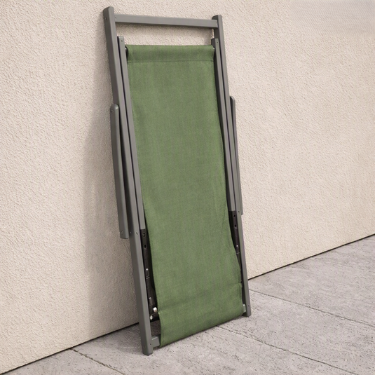 Set de 4 Sillas Plegables Reclinable Kenya, Verde, con Tres Posiciones