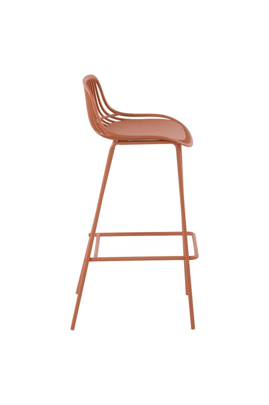Butaco para Barra Tulum, Color Terracota, Diseño Moderno