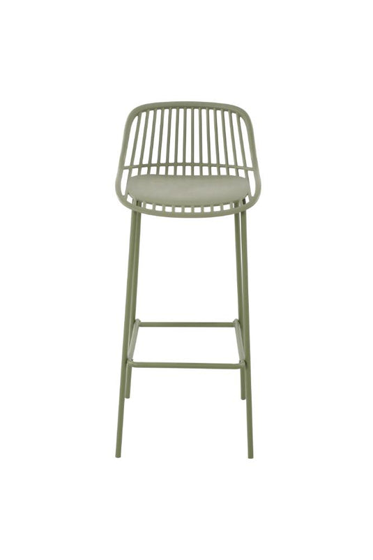 Butaco para Barra Tulum, Color Verde Olivo, Diseño Moderno