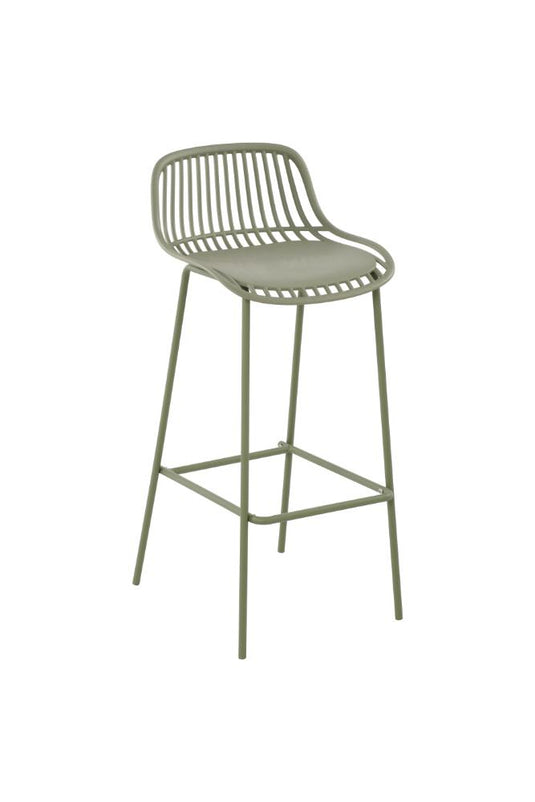 Set de 4 Butacos para Barra Tulum, Color Verde Olivo, Diseño Moderno