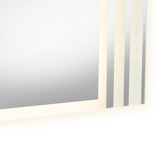 Espejo Rectangular Apolo, Gris, con Luz LED