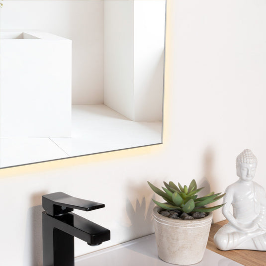 Espejo Rectangular Garda, Gris, con Luz LED