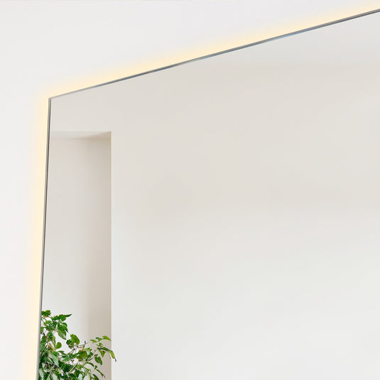Espejo Rectangular Garda, Gris, con Luz LED
