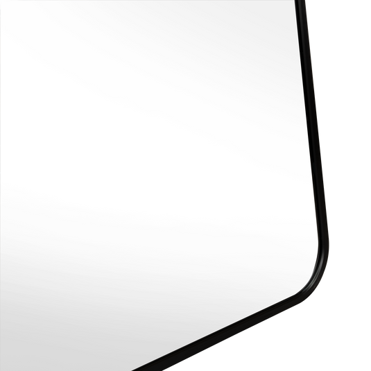 Espejo Rectangular de Piso Isa, con Marco en Aluminio Negro