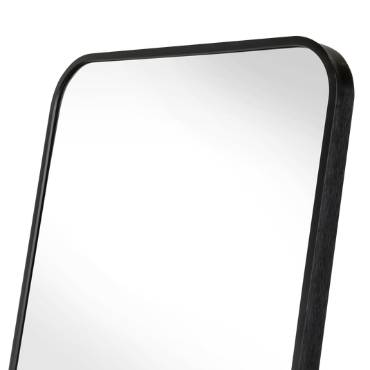Espejo Rectangular de Piso Isa, con Marco en Aluminio Negro