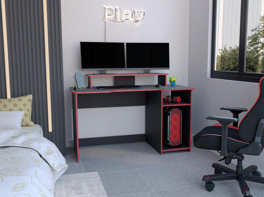 Combo para Oficina Gate, Rojo y Negro, Incluye Silla y Escritorio Gamer