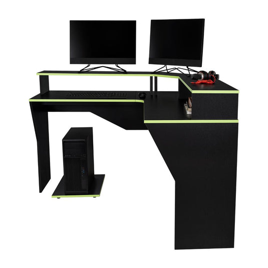 Combo para Oficina Vitorino, Verde y Negro, Incluye Silla y Escritorio Gamer