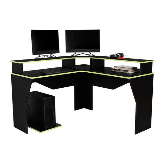 Combo para Oficina Vitorino, Verde y Negro, Incluye Silla y Escritorio Gamer