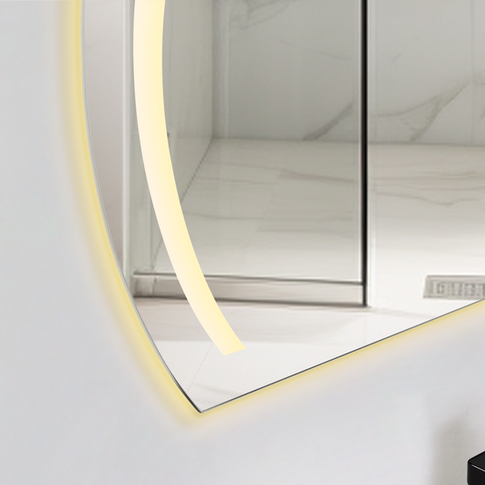 Espejo Rectangular Manson, Gris, con Luz LED