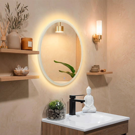 Espejo Circular Samán, con Luz LED y Botón Touch