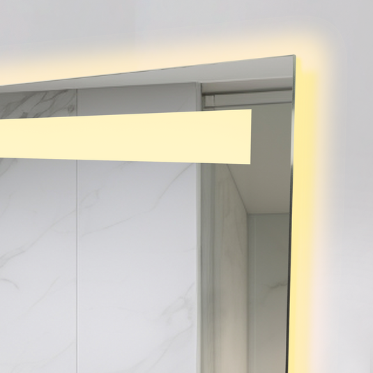 Espejo Rectangular Udine, Gris, con Luz LED