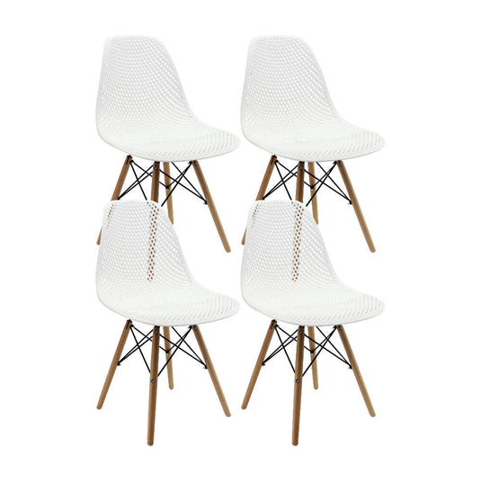 Kit por 4 Silla Air Eames Para Sala Comedor Restaurante - Blanca