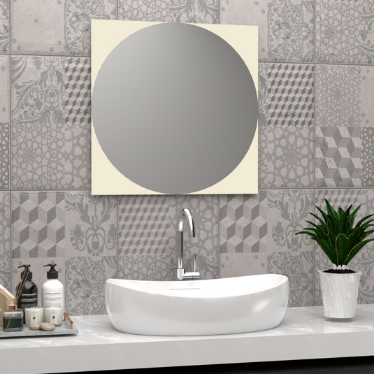 Espejo Cuadrado Salerno, Gris, con Luz LED