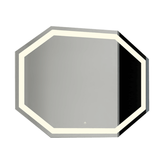 Espejo Hexagonal Mizu color Gris para Sala o Baño.