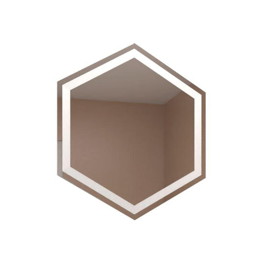Espejo Hexagonal Wolf color Gris para Sala o Baño.