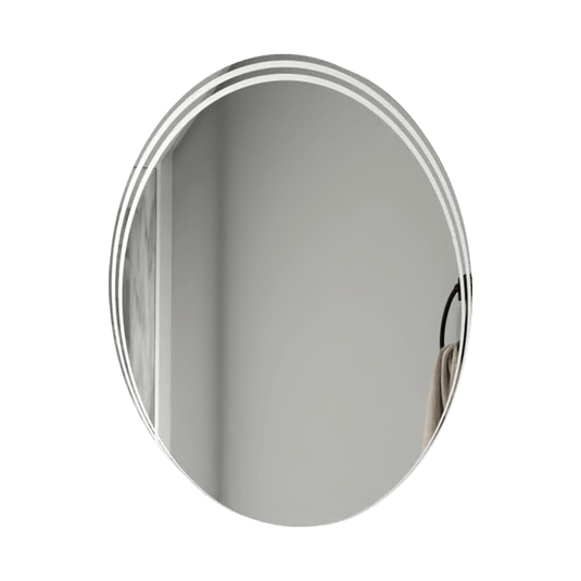 Espejo Ovalado Zahara color Gris para Sala o Baño.
