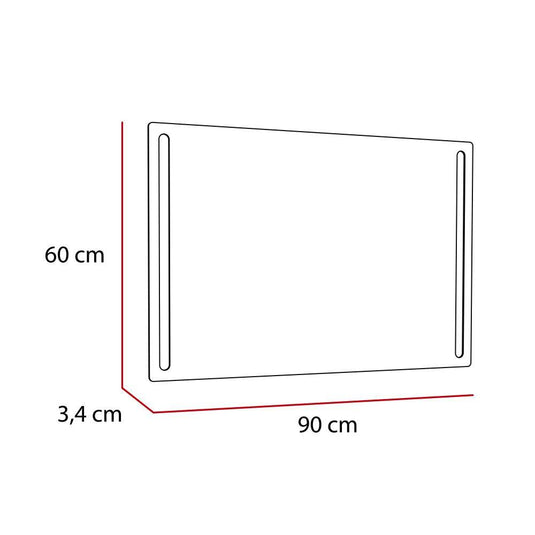 Espejo Rectangular Hera color Gris para Sala o Baño.