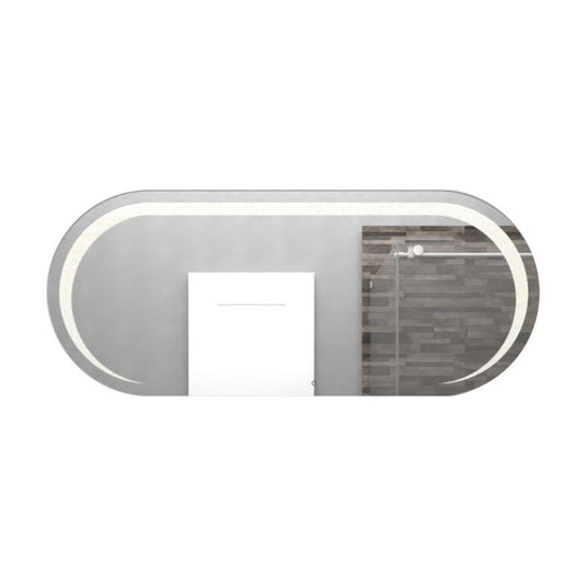 Espejo Rectangular Verón, Gris, con Luz Led y Botón Touch