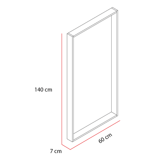 Espejo Trento Rectangular 140X60, con Diseño Moderno
