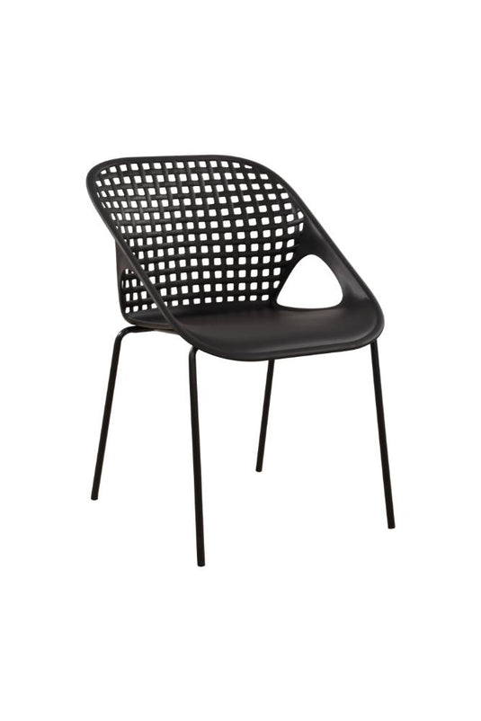 Set de 4 Sillas Senit con Brazos, Color Negro, con Espaldar y Diseño Moderno