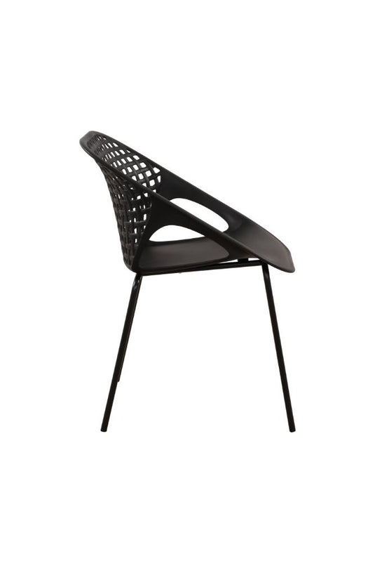 Silla Senit con Brazos, Color Negro, con Espaldar y Diseño Moderno