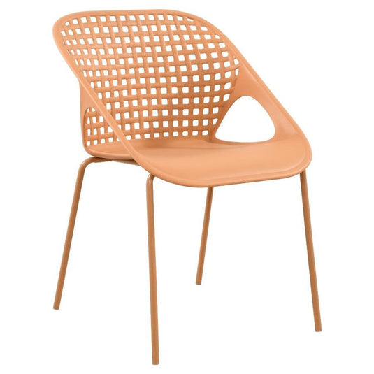 Set de 2 Sillas Imperial, Color Taupe y Naranja, con Espaldar