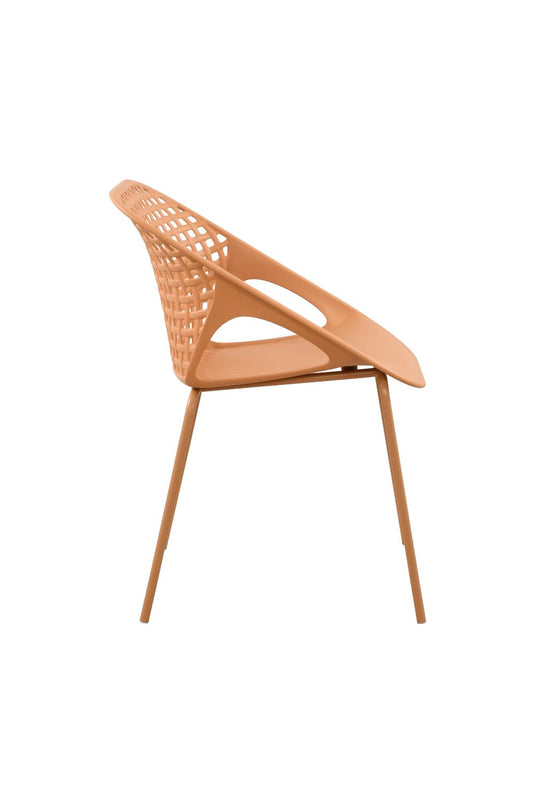 Set de 4 Sillas Senit con Brazos, Color Naranja, con Espaldar y Diseño Moderno