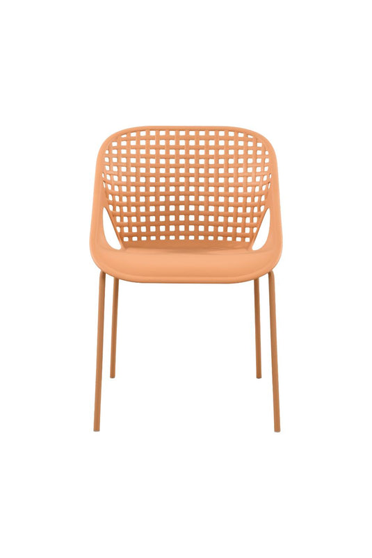 Set de 4 Sillas Senit con Brazos, Color Naranja, con Espaldar y Diseño Moderno