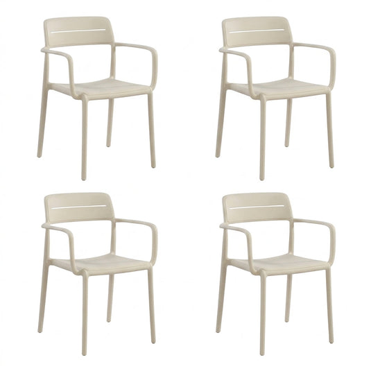 Combo Sarku, Incluye una Mesa y 4 Sillas Color Beige Claro