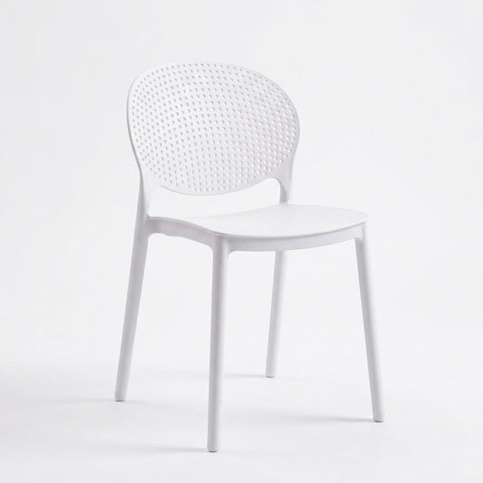 Silla Florida, Color Blanco, con Espaldar y Diseño Moderno