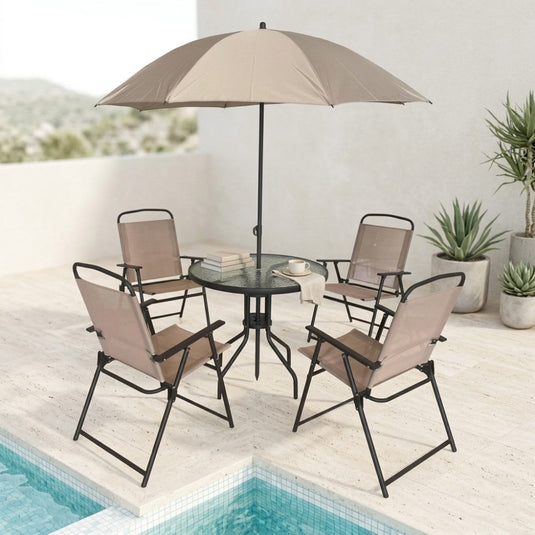 Sala de Terraza Jardín, Beige, Incluye Sombrilla
