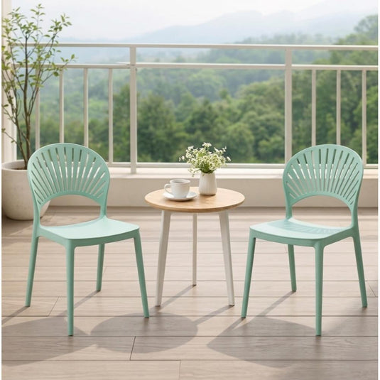 Set de 2 Sillas Paraíso, Color Azul Claro, con Espaldar y Diseño Moderno