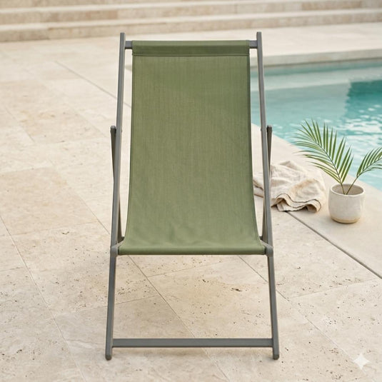 Set de 4 Sillas Plegables Reclinable Kenya, Verde, con Tres Posiciones