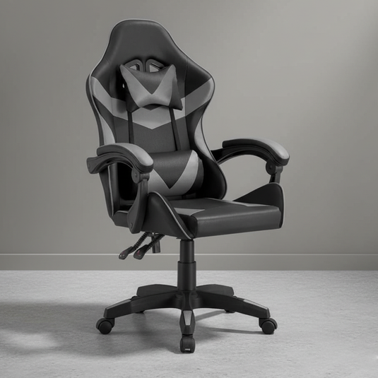 Silla Gamer Yekson, Negro y Gris, con Cómodo Espaldar y Rodachines