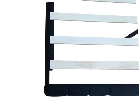 Cama Doble Majestic, Negro, Madera Roble Tapizada
