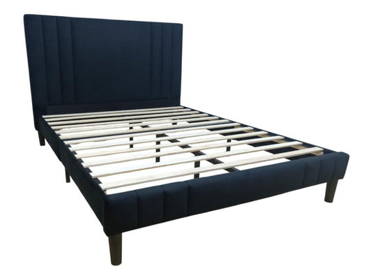 Cama Doble Majestic, Negro, Madera Roble Tapizada