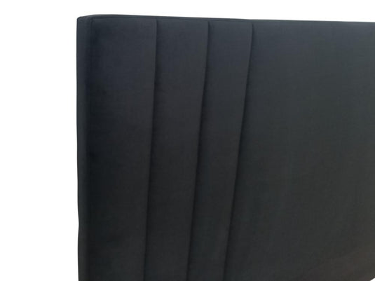 Cama Doble Majestic, Negro, Madera Roble Tapizada