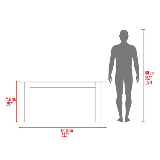 Mesa para Comedor Estrella, Cartagena, con Amplio Espacio Superior, No Incluye Sillas