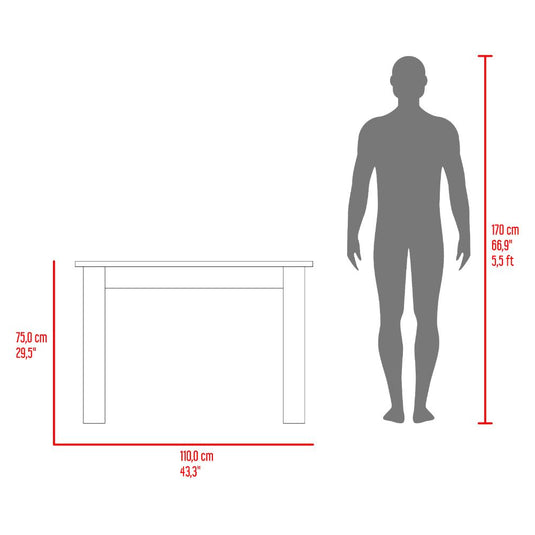 Mesa para Comedor Estrella 110, Miel, con Espacio para Cuatro Personas, No Incluye Sillas