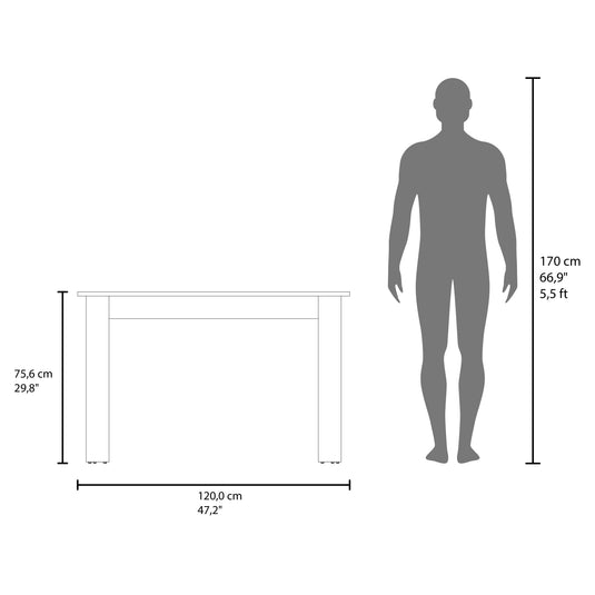 Mesa para Comedor Estrella 120, Positano, con Espacio para Cuatro Personas, No Incluye Sillas