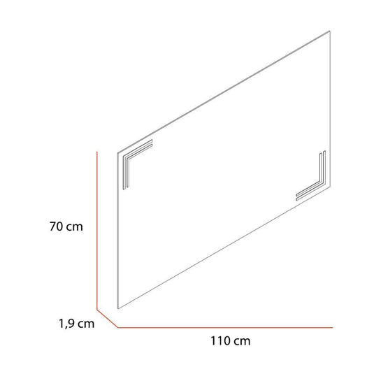 Espejo Iberia, Rectangular con Diseño en Sandblasting