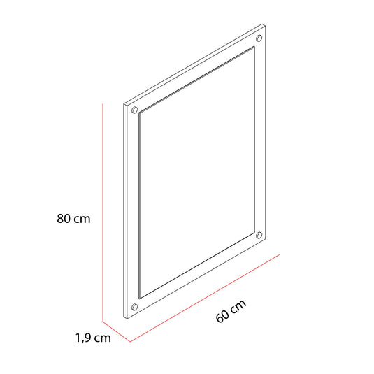 Espejo Rectangular Lille, Madera Clara