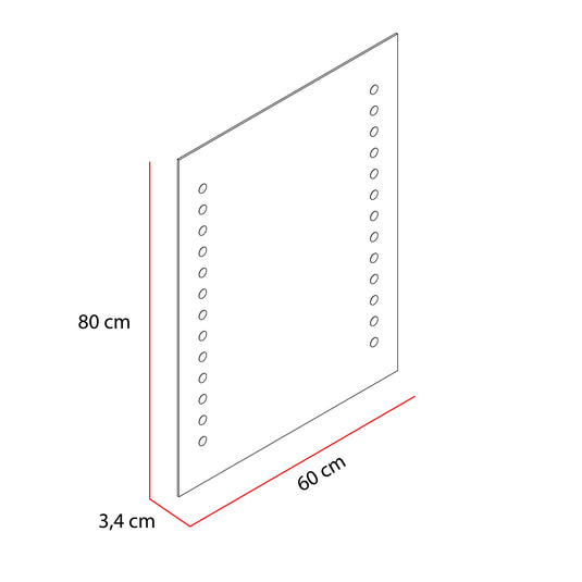 Espejo Rectangular Troy, con Luz LED
