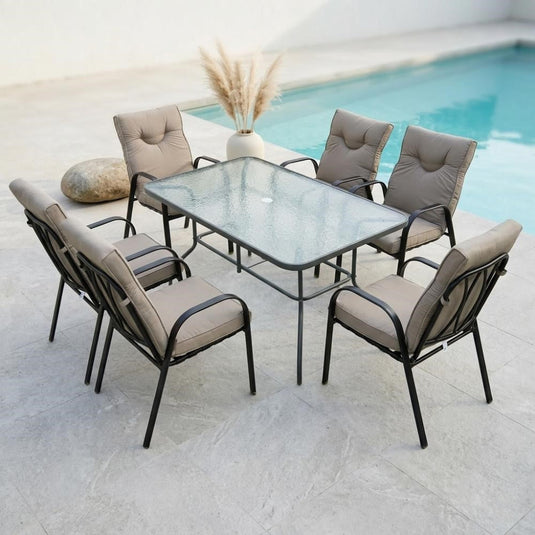 Comedor de Terraza Terra, Taupe, de Seis Puestos