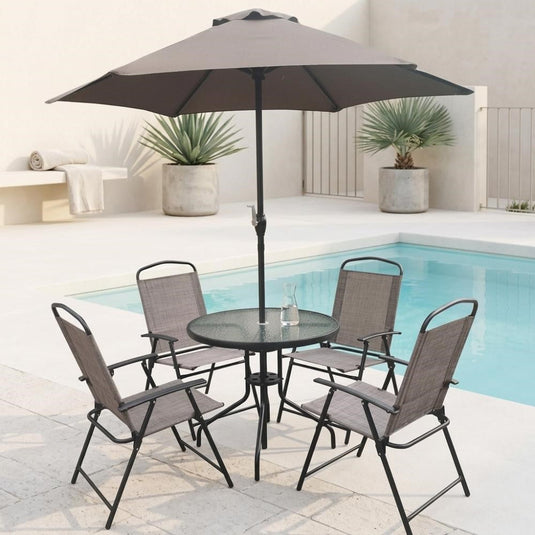 Sala de Terraza Jardín, Taupe, Incluye Sombrilla