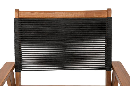Silla Plegable de Madera para Exterior Lomy, Negro, con Brazos