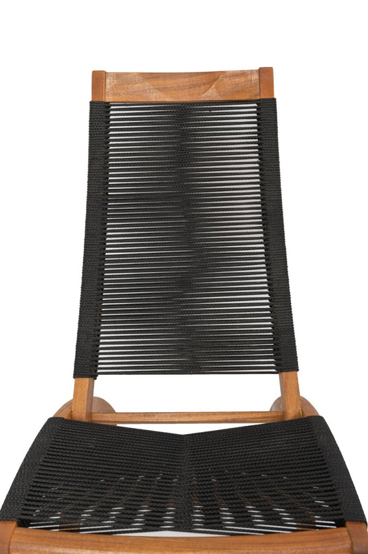 Silla Plegable de Madera para Exterior Lomy, Negro, sin Brazos