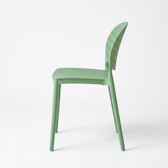 Set de 2 Sillas Florida, Color Verde, con Espaldar y Diseño Moderno