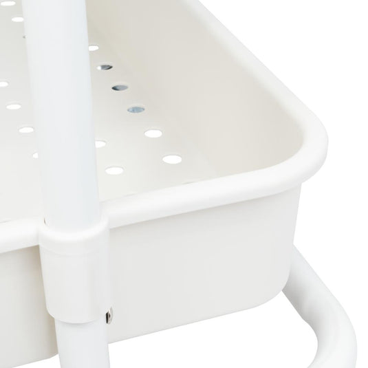 Mueble Auxiliar Multiusos Rolling, Blanco, con Tres Niveles y Rodachines para su Fácil Desplazamiento