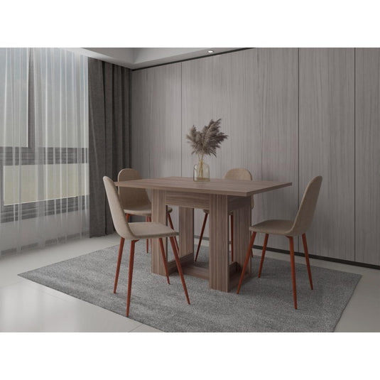 Mesa Para Comedor Volder, Avellana, con Amplia Superficie, No Incluye Sillas